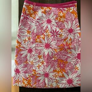Lilly Pulitzer Reversible Pink and Orange Floral Skirt